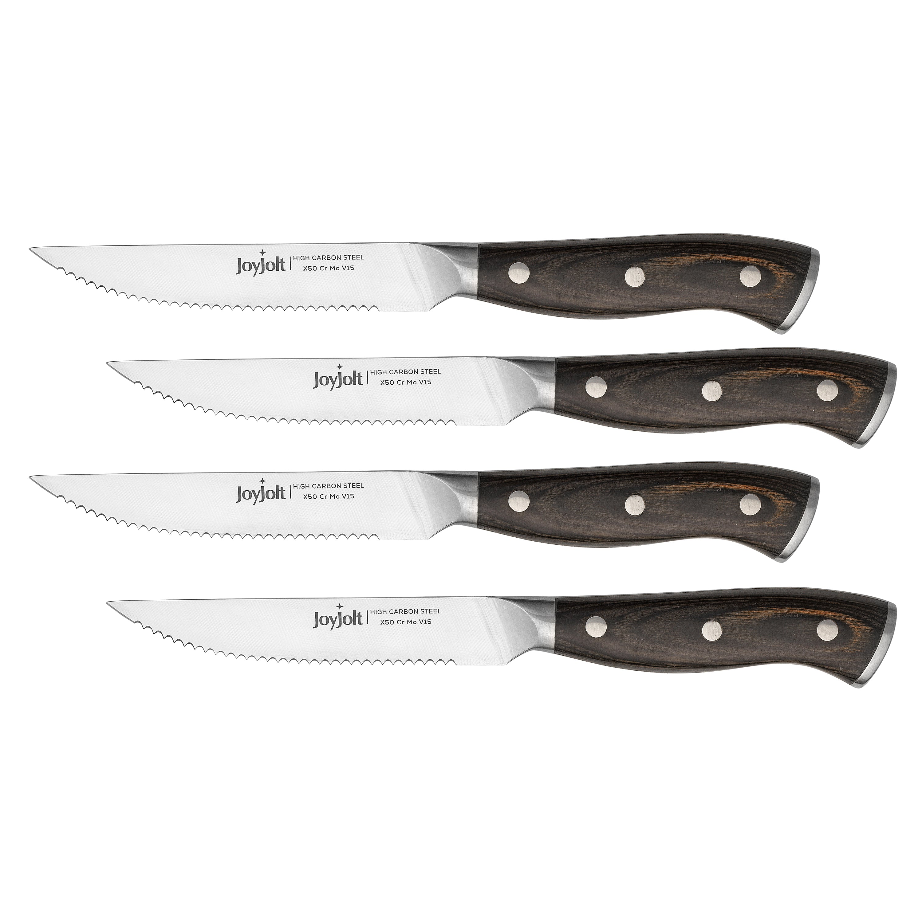 JoyJolt 4-Piece Steak Knife High Carbon Steel Kitchen Knife