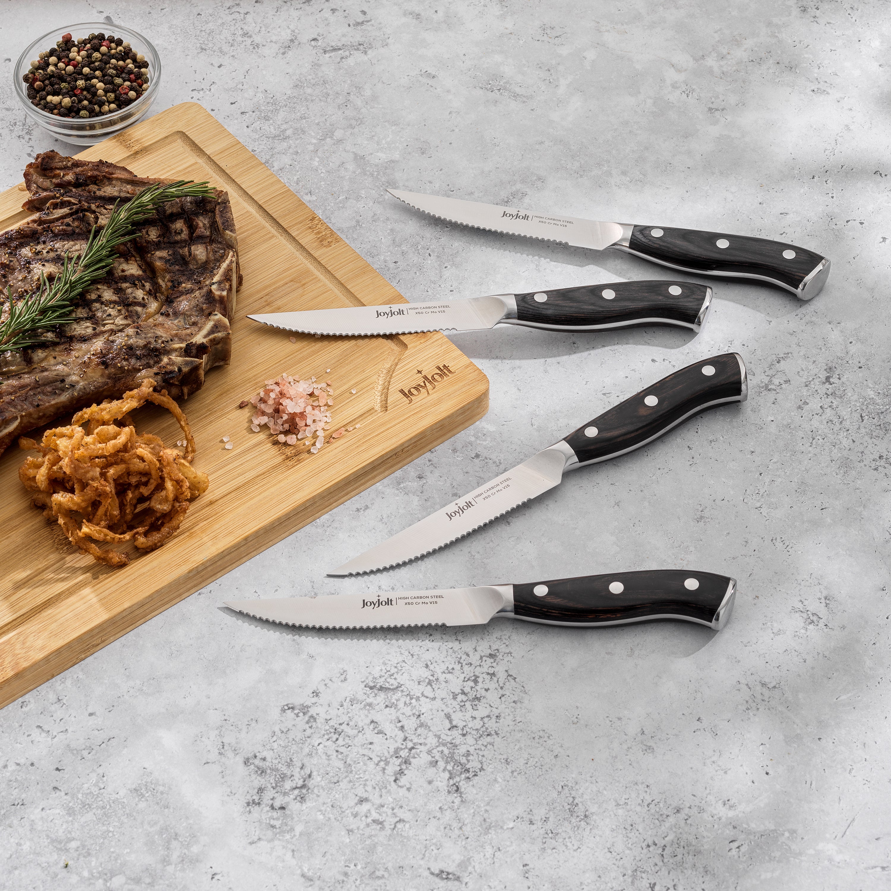 JoyJolt 4-Piece Steak Knife High Carbon Steel Kitchen Knife