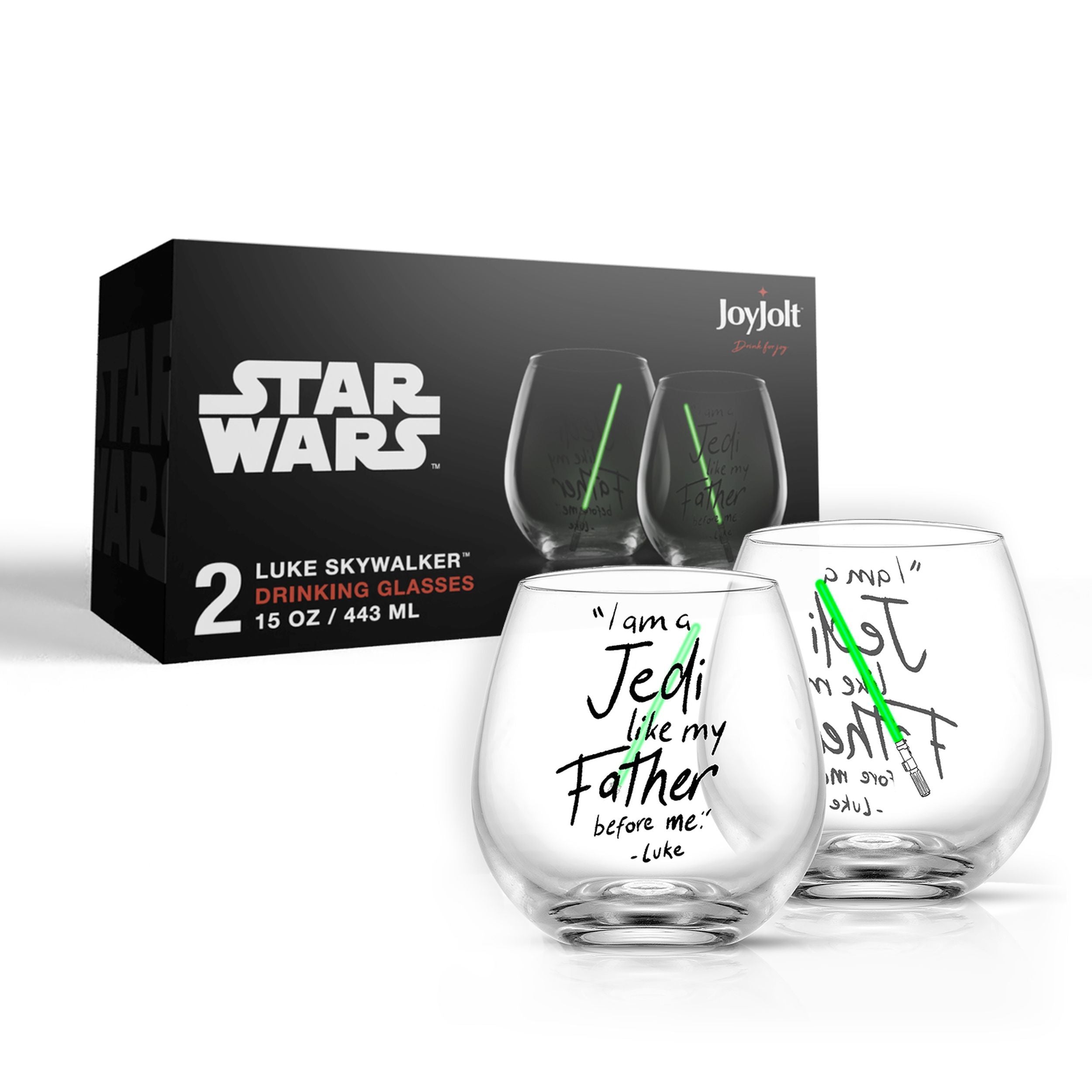 Star Wars™ Luke Skywalker™ Lightsaber Stemless Drinking Glass Set