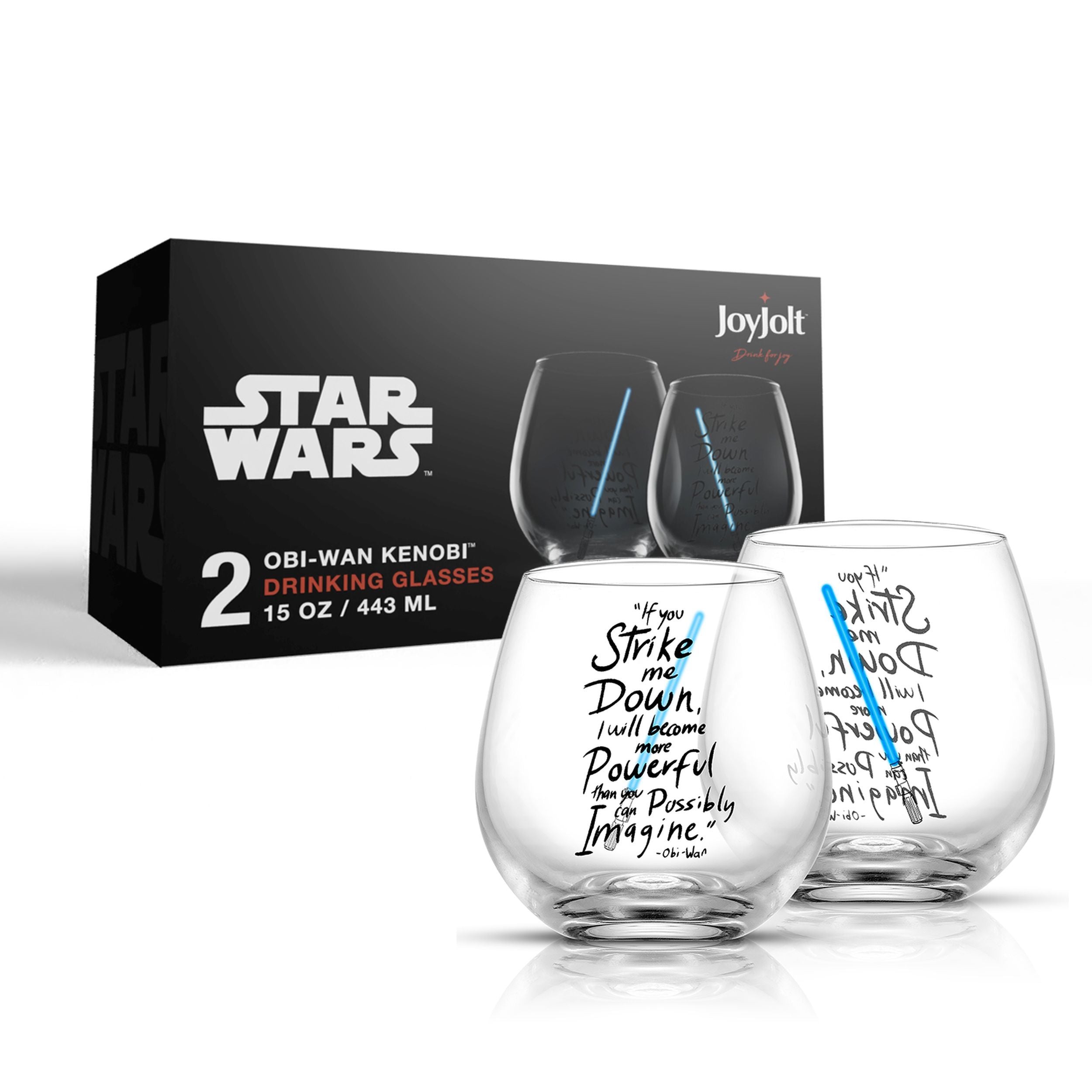 Star Wars™ Obi-Wan Kenobi™ Lightsaber Stemless Drinking Glass Set