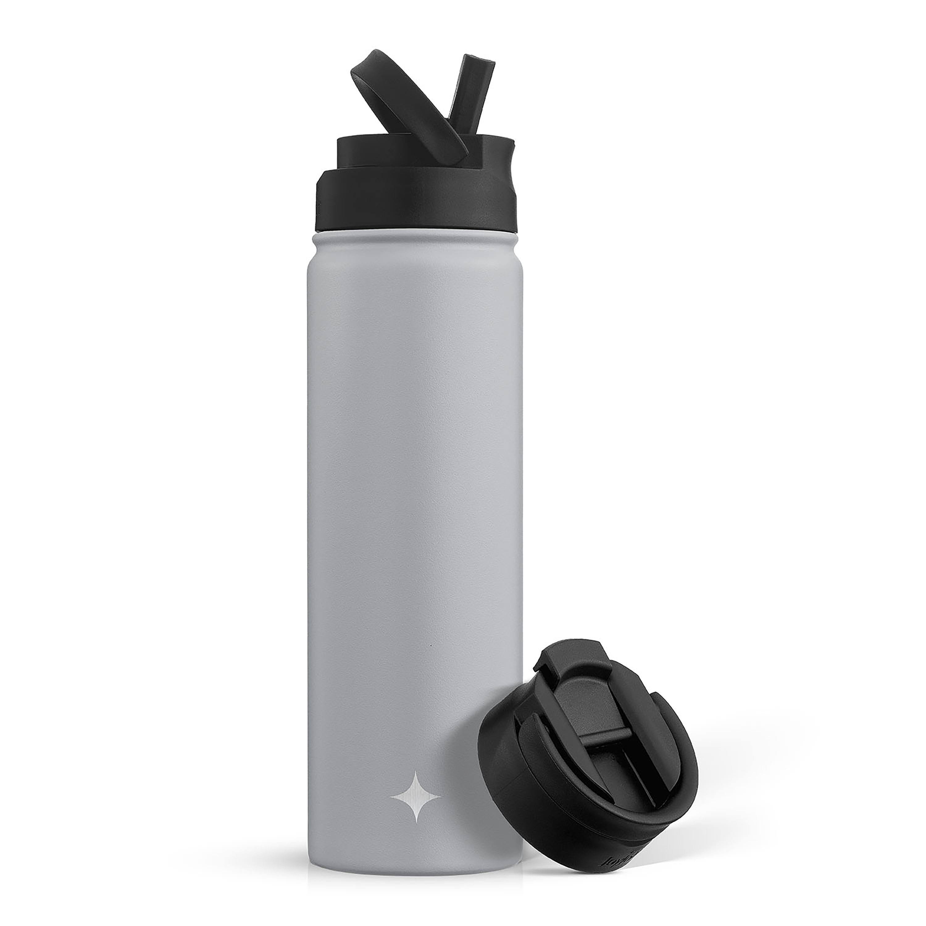 JoyJolt Vacuum Insulated Water Bottle with Flip Lid & Sport Straw Lid