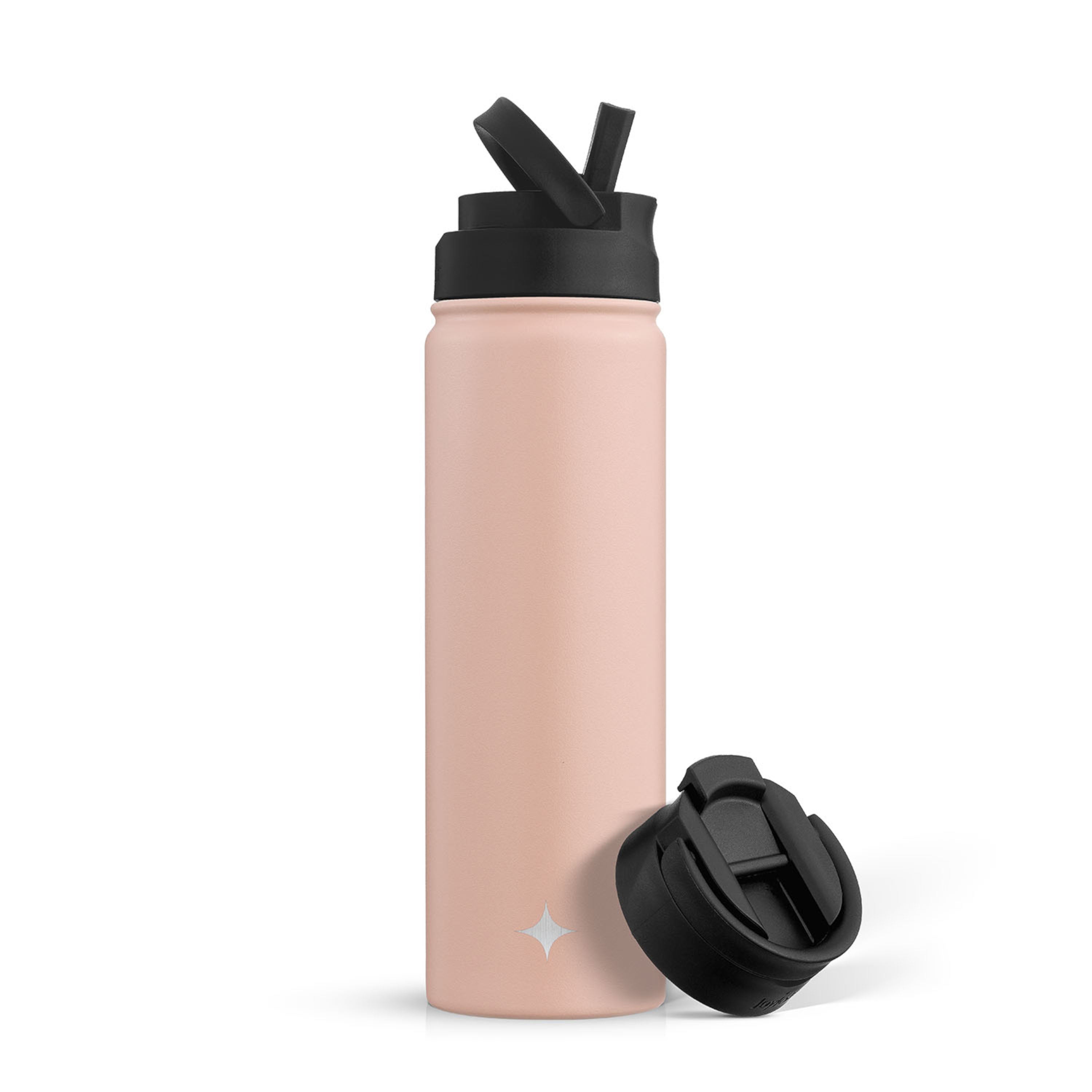 JoyJolt Vacuum Insulated Water Bottle with Flip Lid & Sport Straw Lid