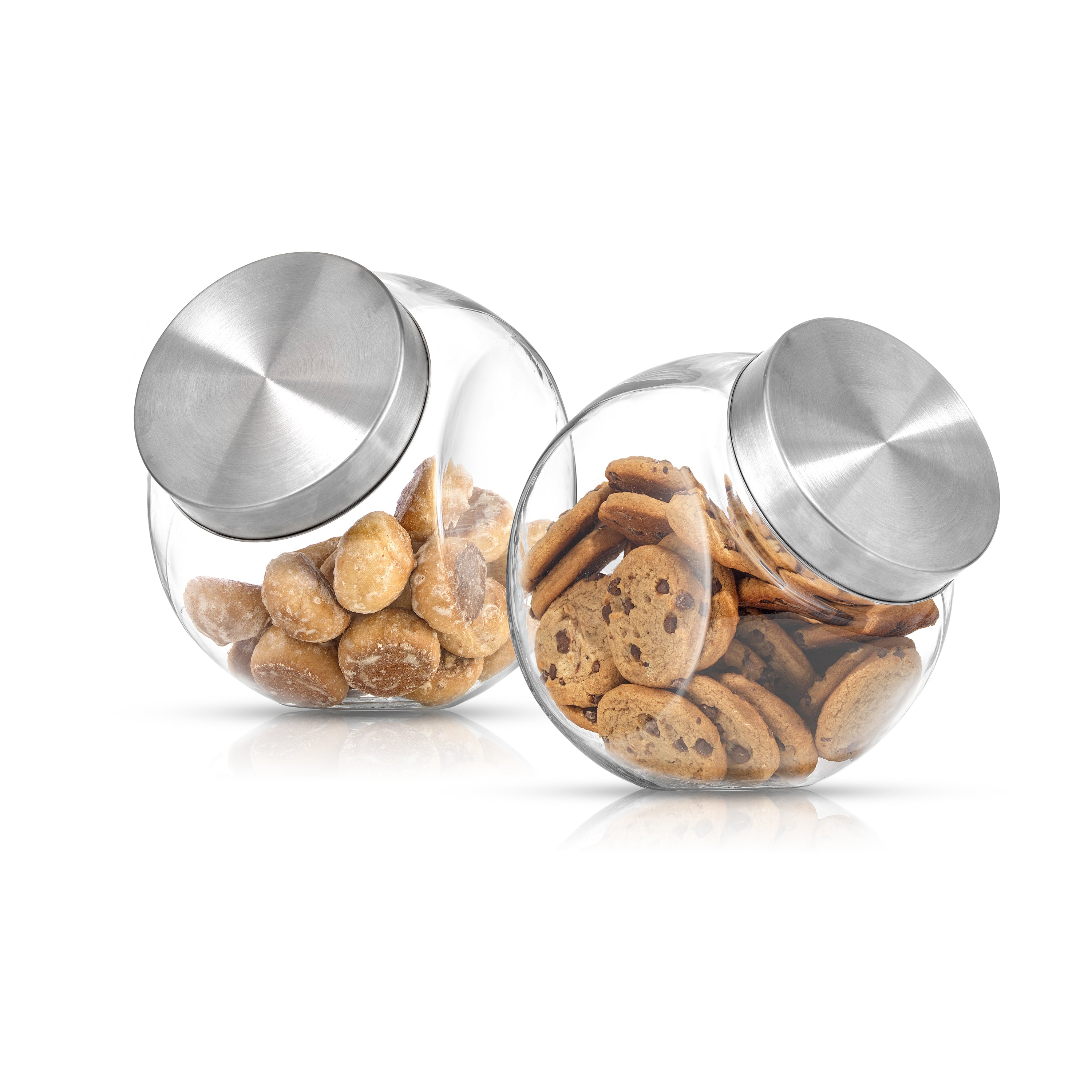 JoyFul Round Glass Cookie Jar with Airtight Lids