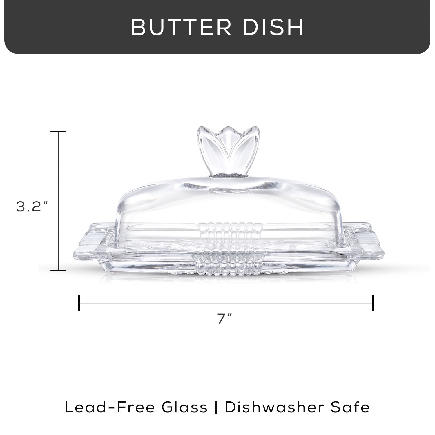 JoyJolt Glass Butter Dish
