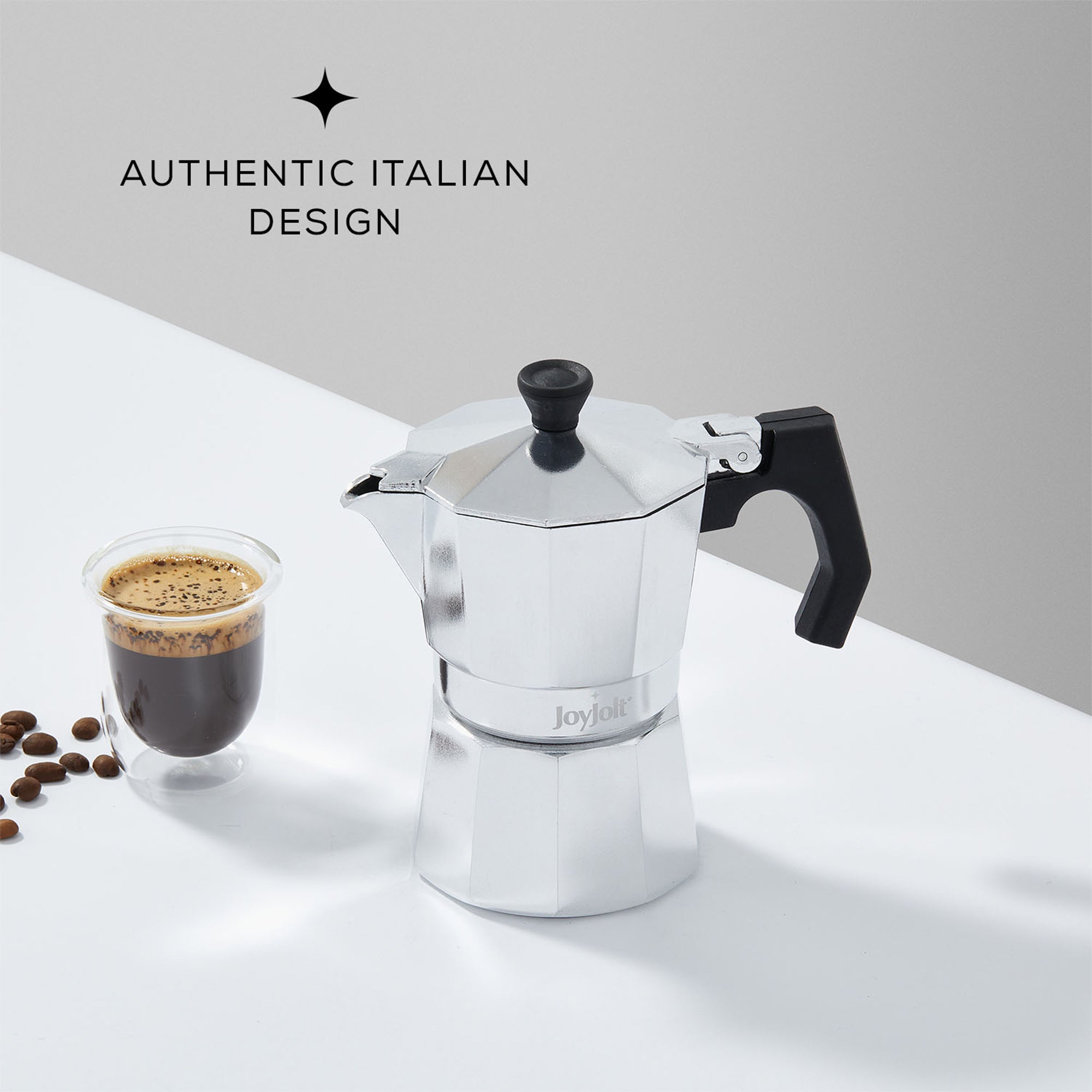 JoyJolt Italian Moka Pot Stovetop Aluminum Espresso Maker