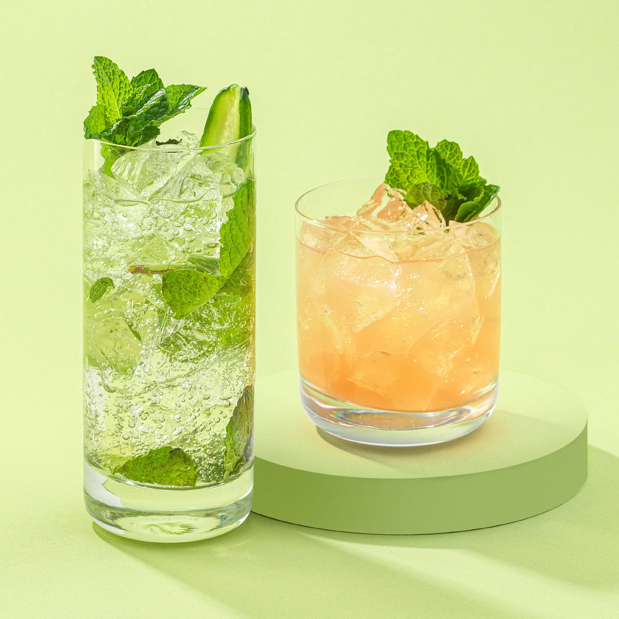 JoyJolt Faye Crystal Highball Drinking Glasses Set 13 oz