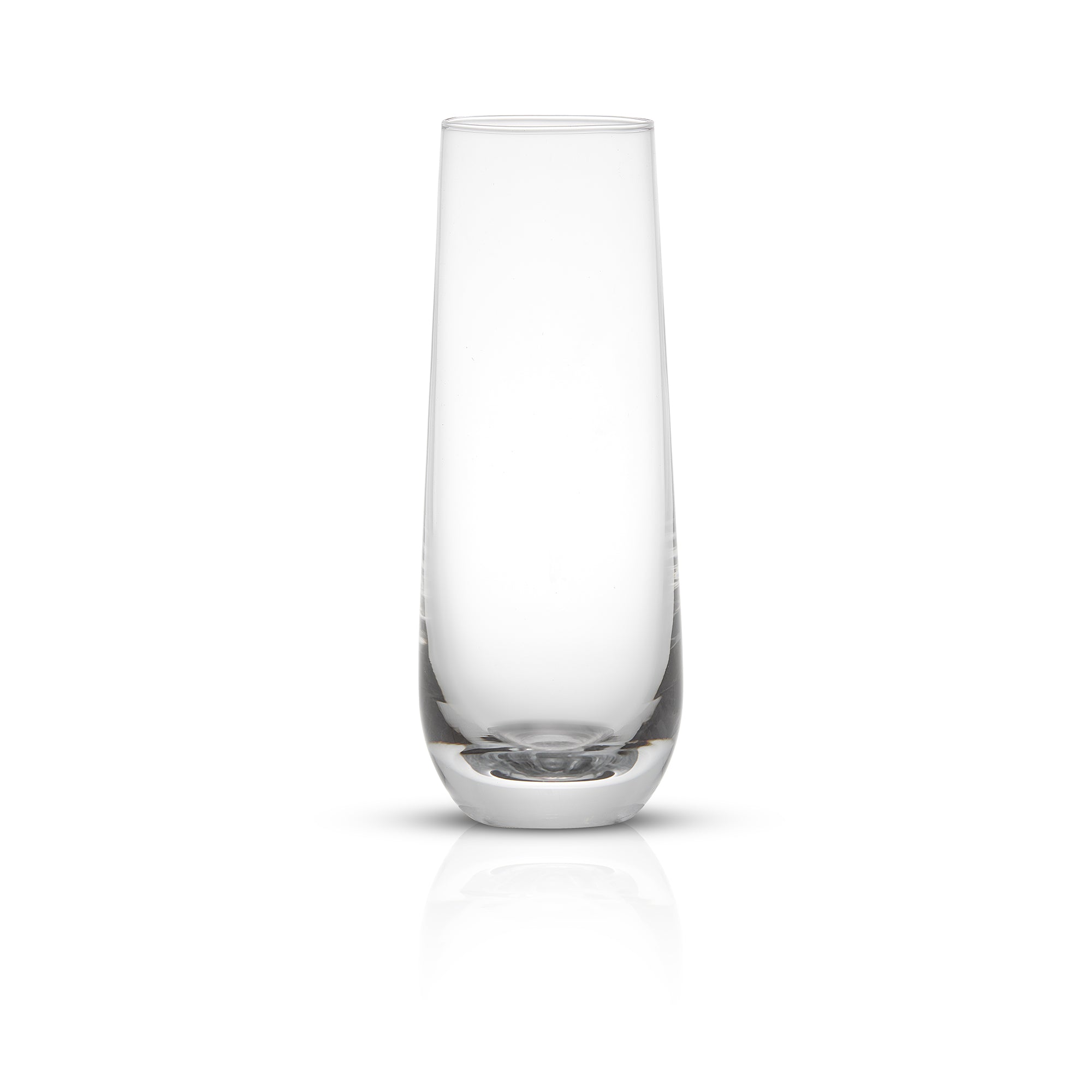 JoyJolt Milo Crystal Stemless Champagne Flute Glass Set of 4 - 9.5 oz