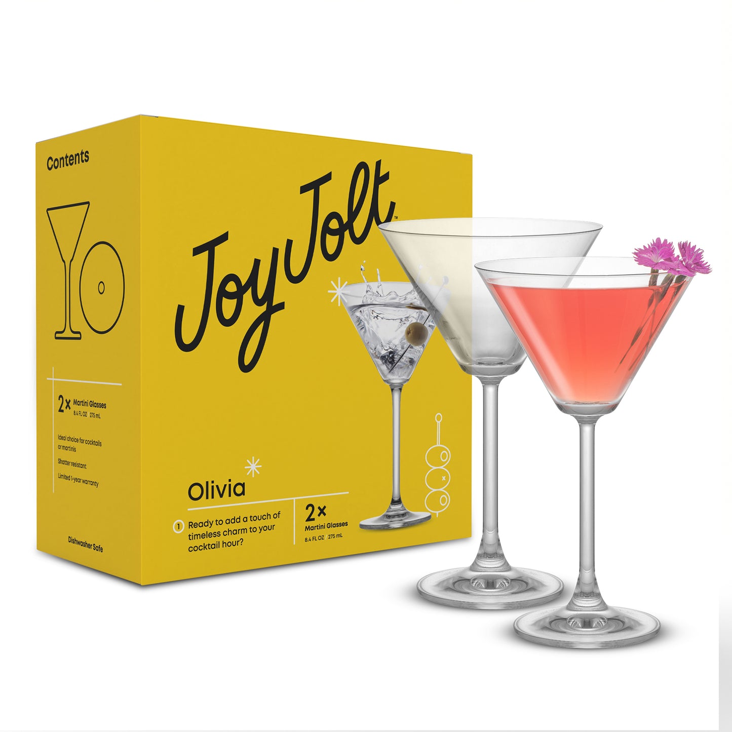 Olivia Martini Glasses, 8.4 oz