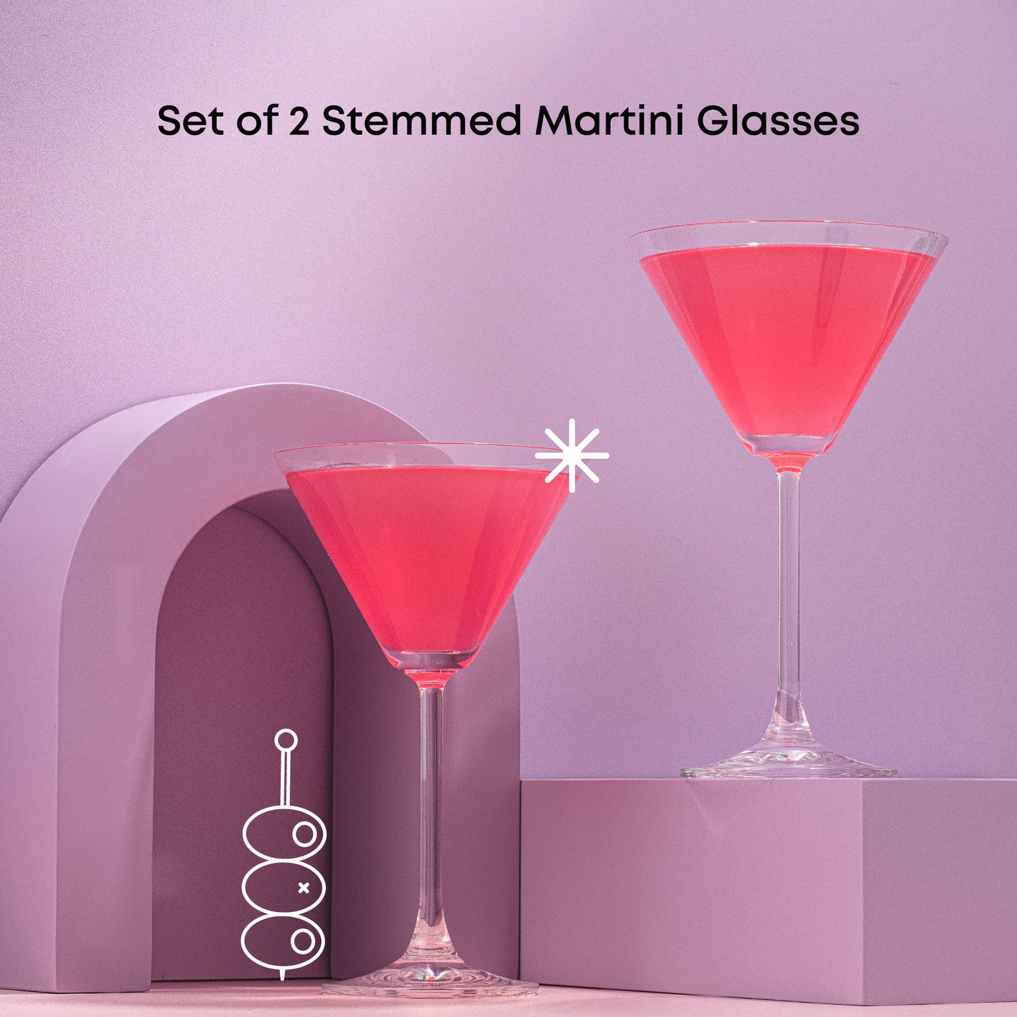 Olivia Martini Glasses, 8.4 oz