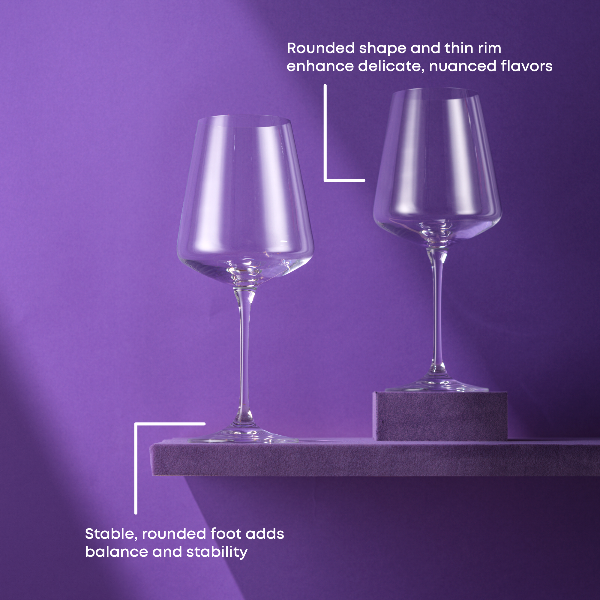 Sidney Burgundy Wine Glasses