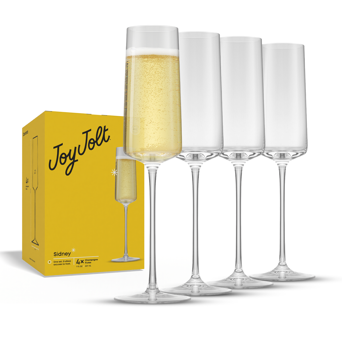 Sidney Champagne Flutes, 7 oz