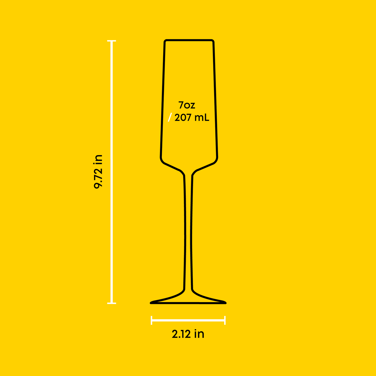 Sidney Champagne Flutes, 7 oz