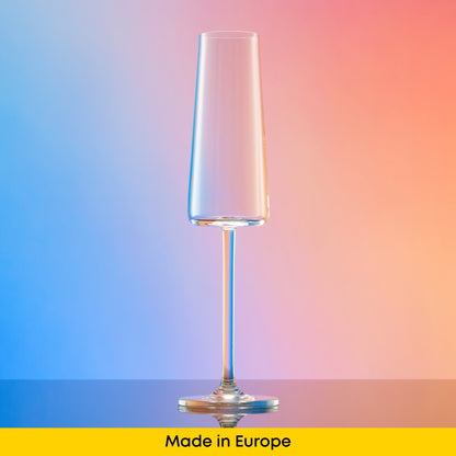 Modern flute on a gradient background with 'Made in Europe' text at the bottom.