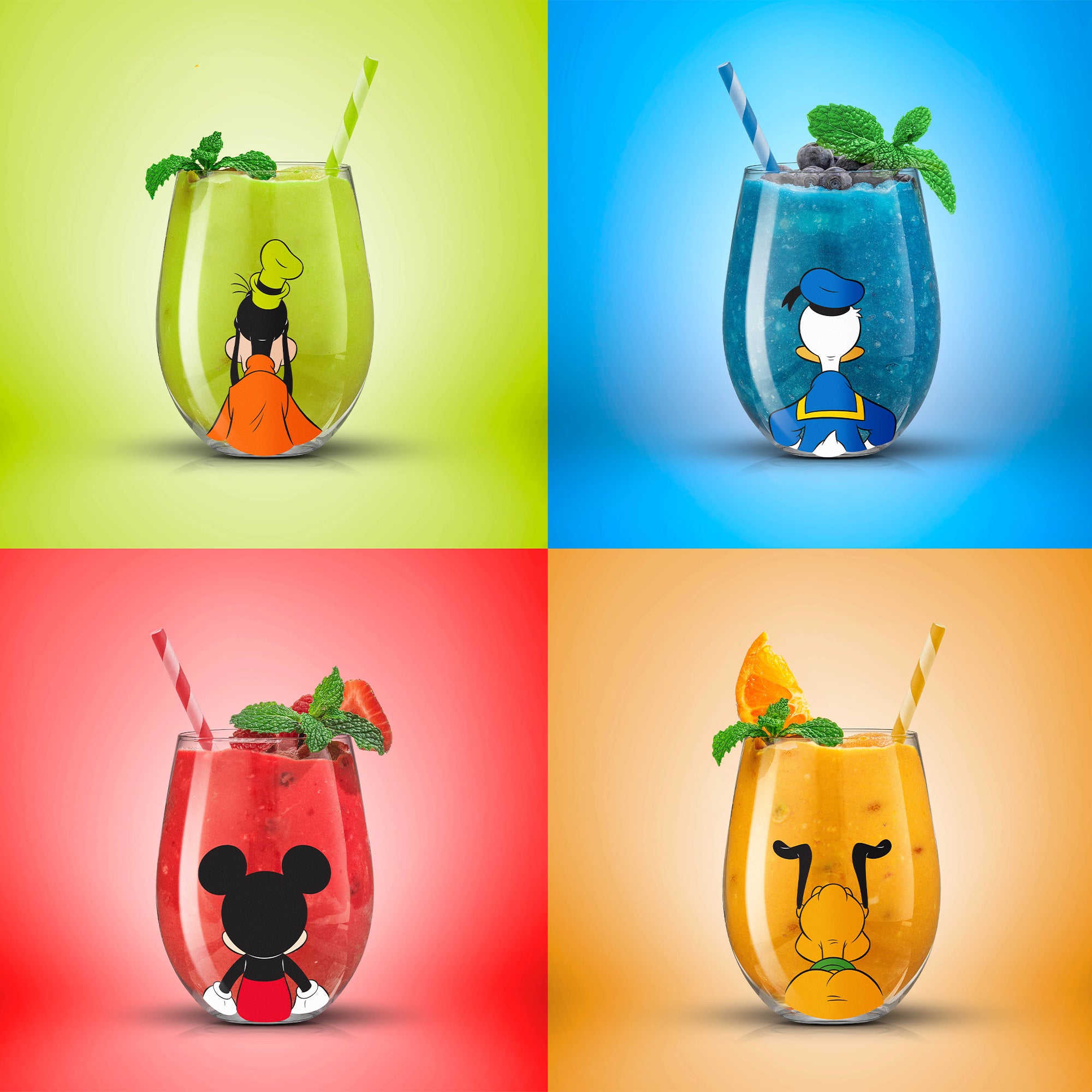 Disney Mickey Mouse & Friends Squad Stemless Glasses