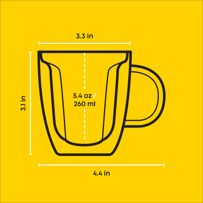 Disney 4-Piece Mickey Mouse 3D Double Wall Glasses