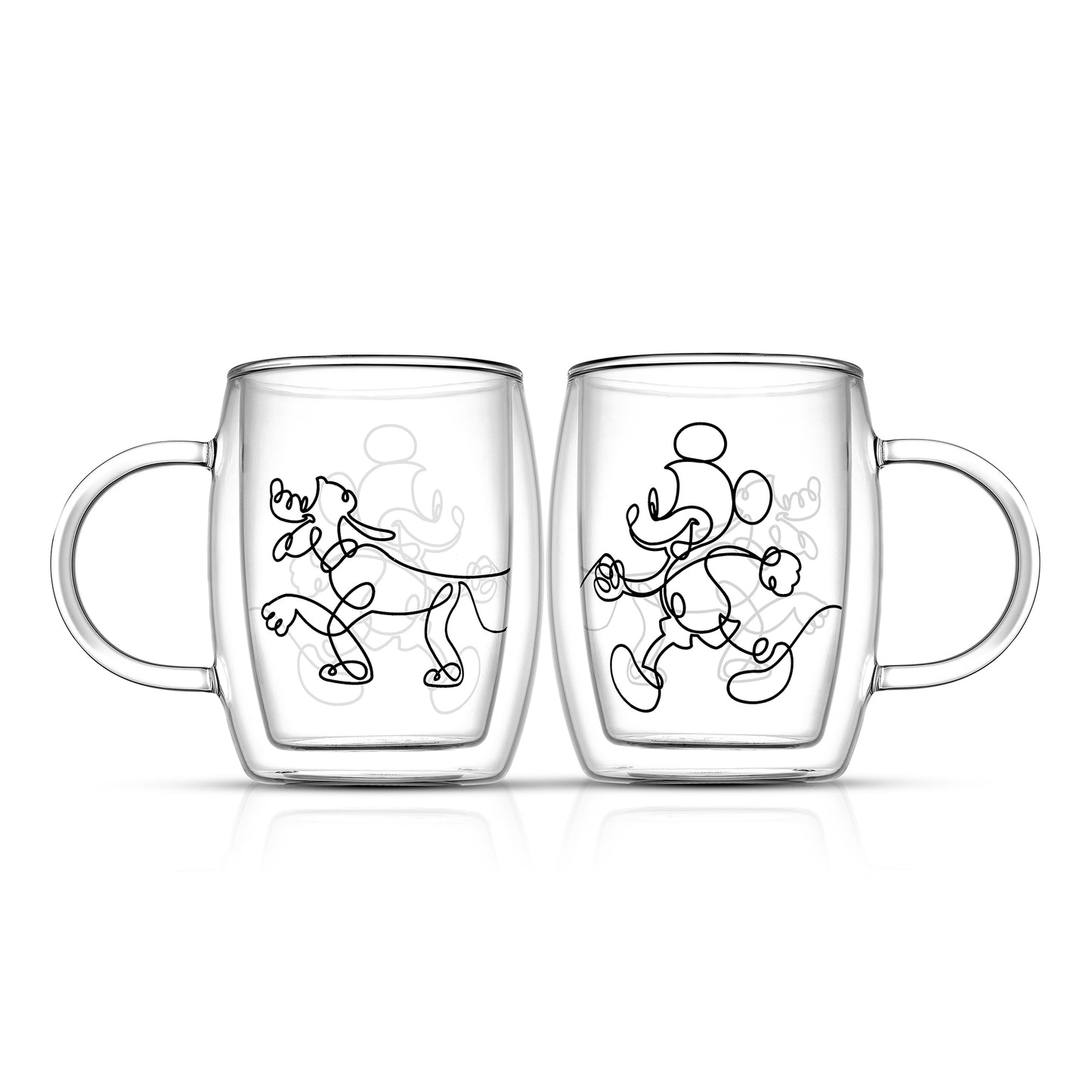 Disney Mickey and Pluto Aroma Glass Mugs, 5.4 oz