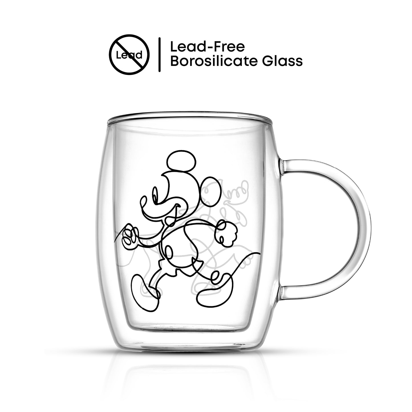 Disney Mickey and Pluto Aroma Glass Mugs, 5.4 oz