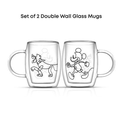 Disney Mickey and Pluto Aroma Glass Mugs, 5.4 oz