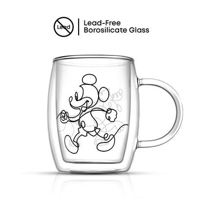 Disney Mickey and Pluto Aroma Glass Mugs, 5.4 oz