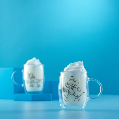 Disney Mickey and Pluto Aroma Glass Mugs, 5.4 oz