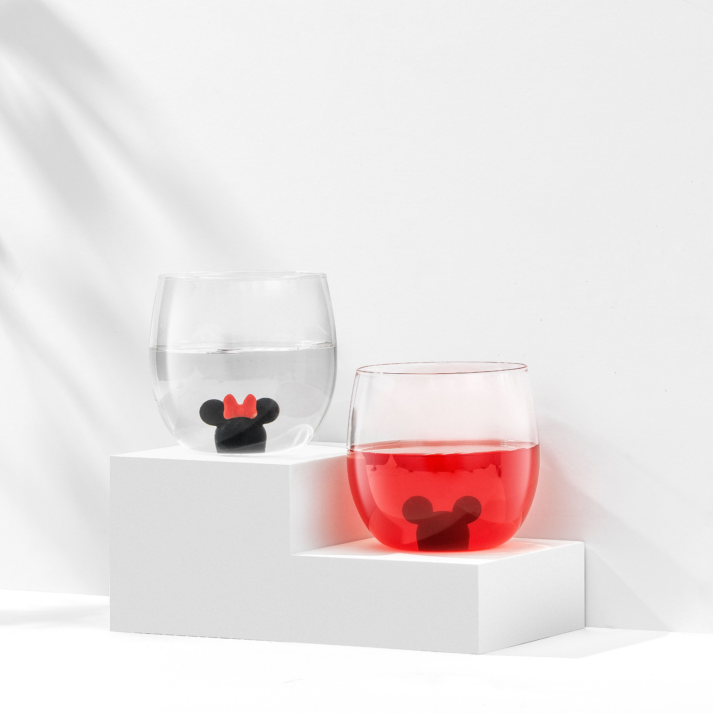 Disney Mickey & Minnie 3D Icon Short Glass Set