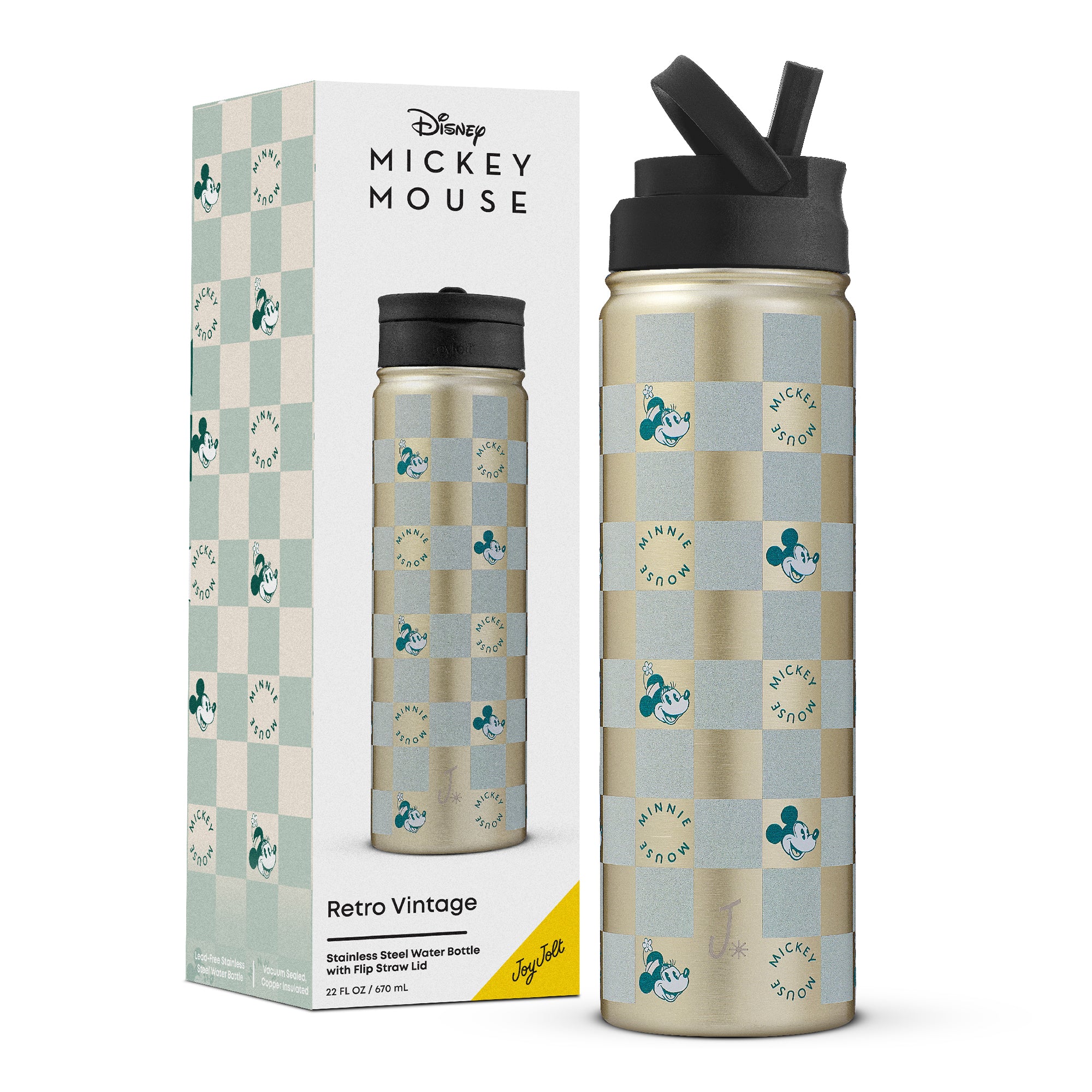 Disney Retro Vintage Mickey & Minnie Stainless Steel Water Bottle