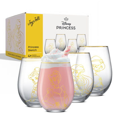 Disney Princess Sketch Stemless Drinking Glasses