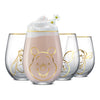 Disney Winnie the Pooh Gold Sketch Stemless Drinking Glasses