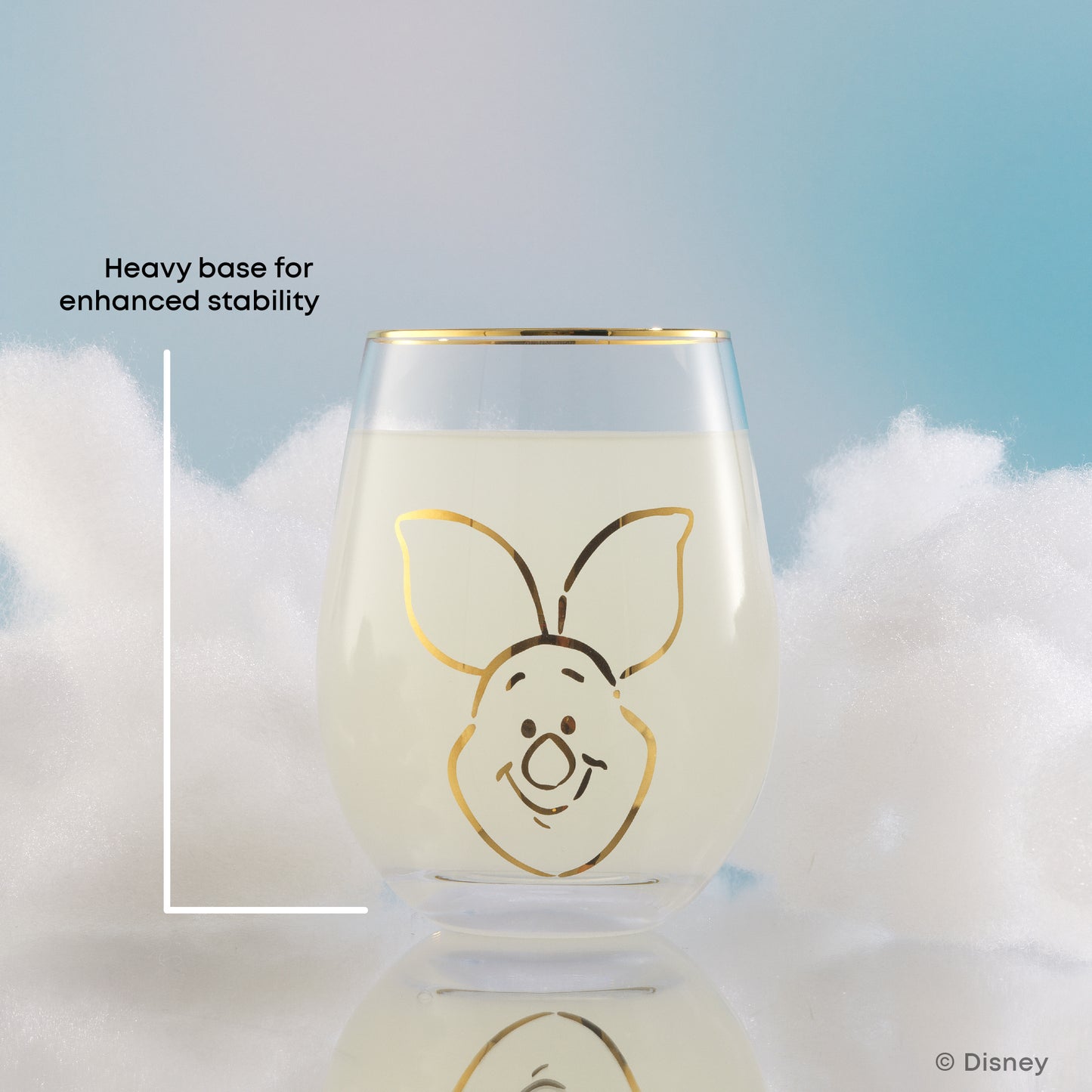 Disney Winnie the Pooh Gold Sketch Stemless Drinking Glasses
