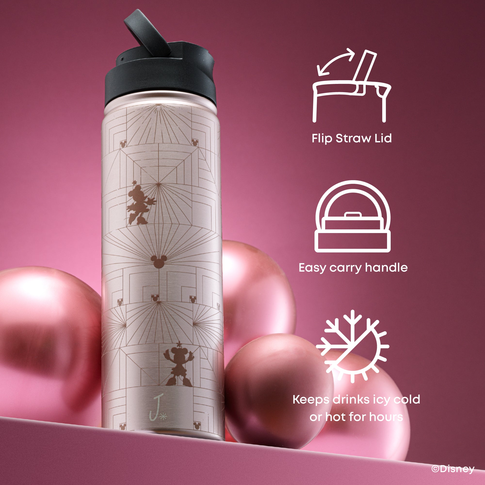 Disney Minnie Mouse MonoMouse Stainless Steel Water Bottle