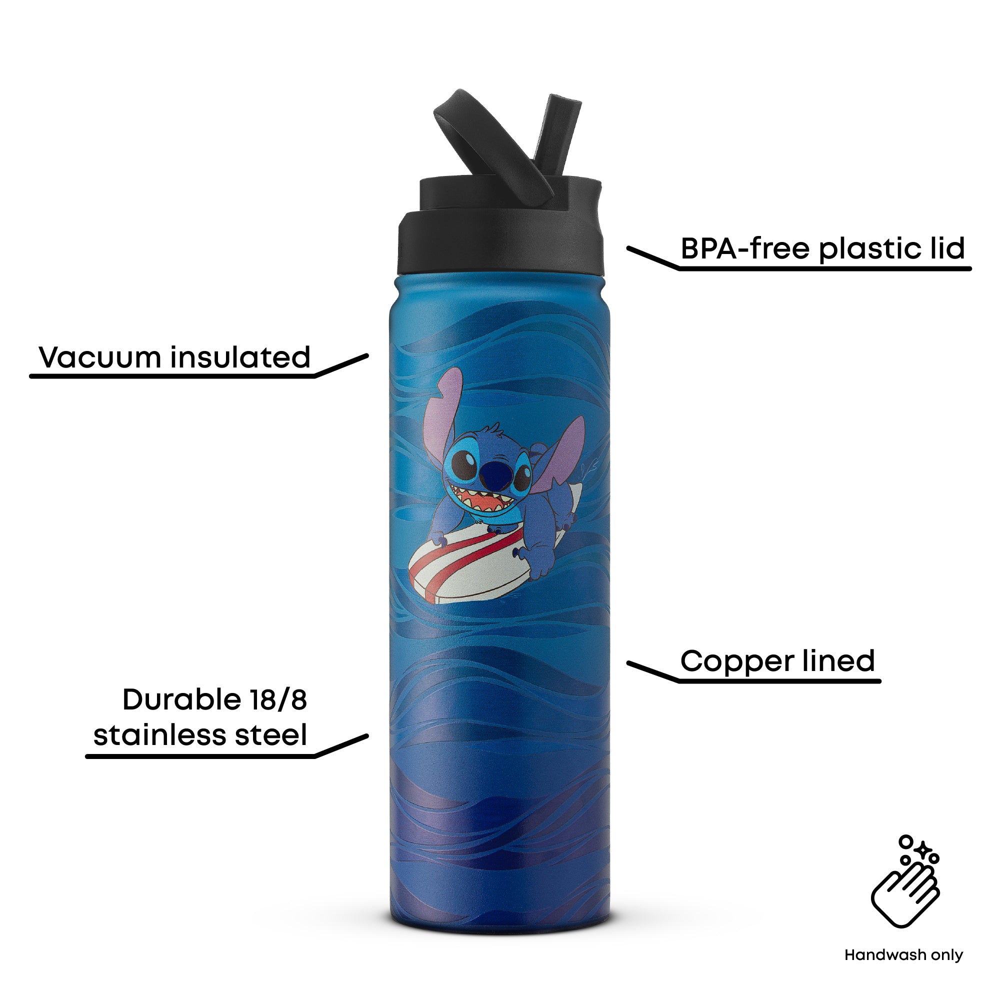 Disney Stitch Surf’s Up Stainless Steel Water Bottle