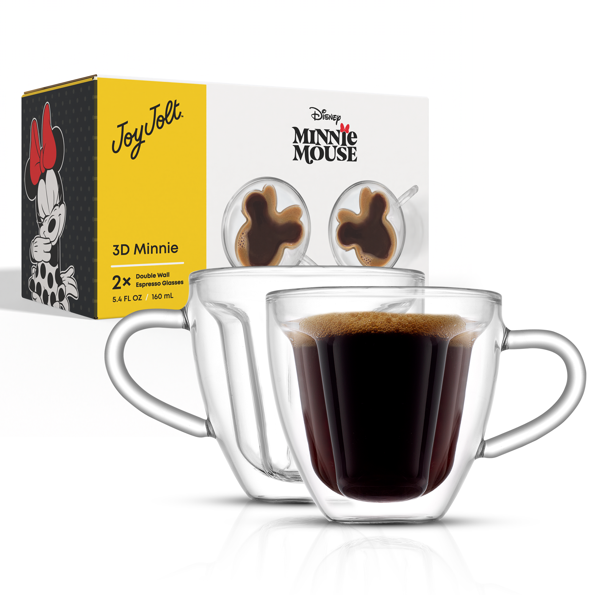 Disney Minnie Mouse 3D Double Wall Espresso Glasses