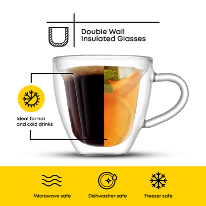 Disney Minnie Mouse 3D Double Wall Espresso Glasses, 5.4 oz