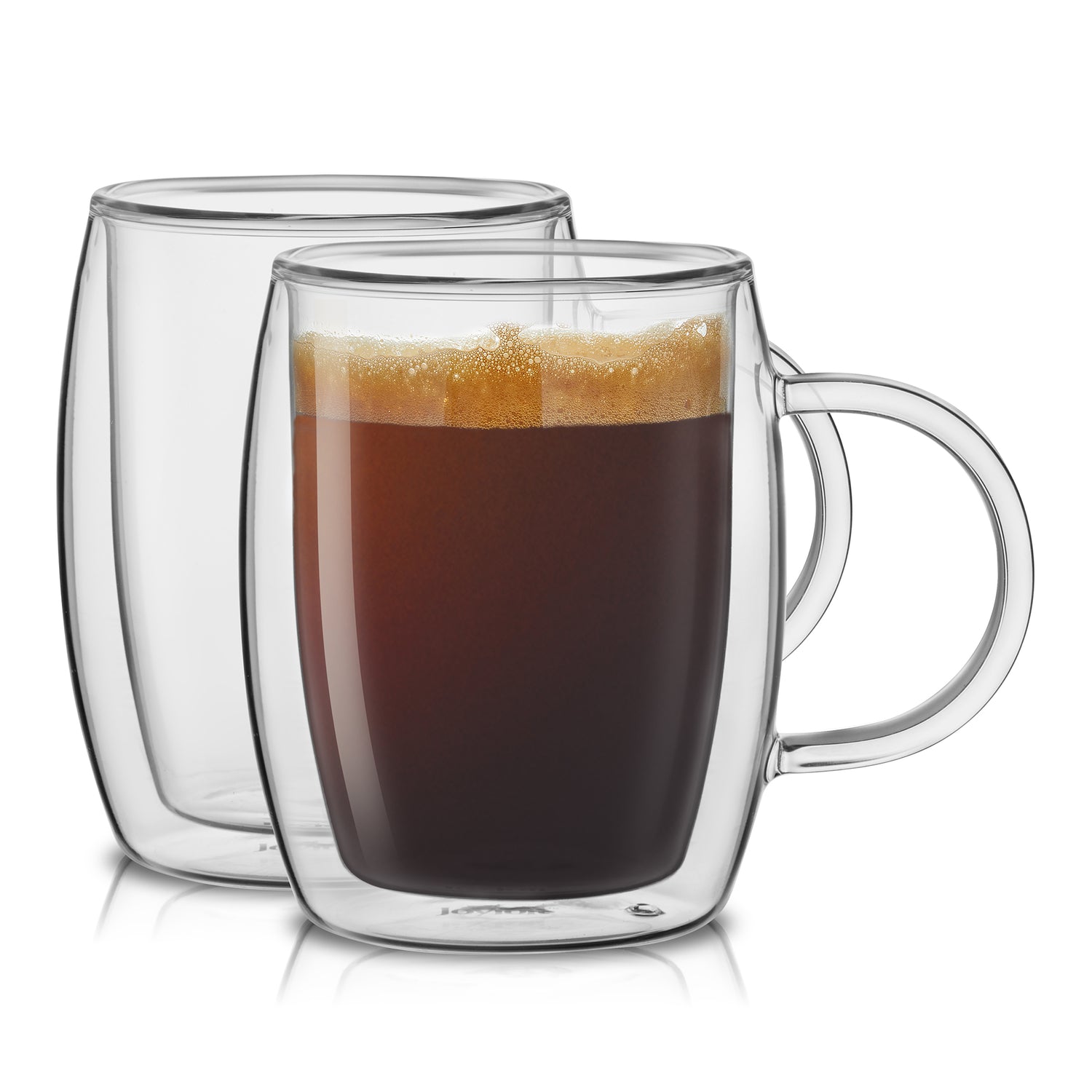 Aroma Double Wall Glass Coffee Mugs, 13.5 oz