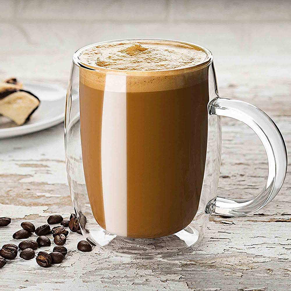 double wall glass coffee mugs 