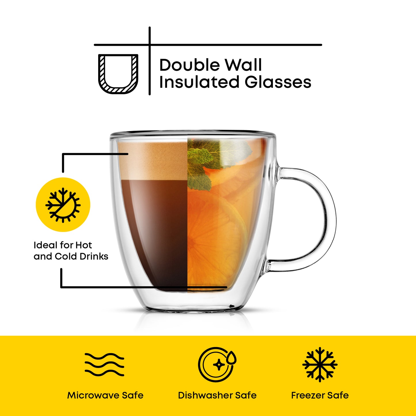 Savor Double Wall Espresso Glasses, 5.4 oz