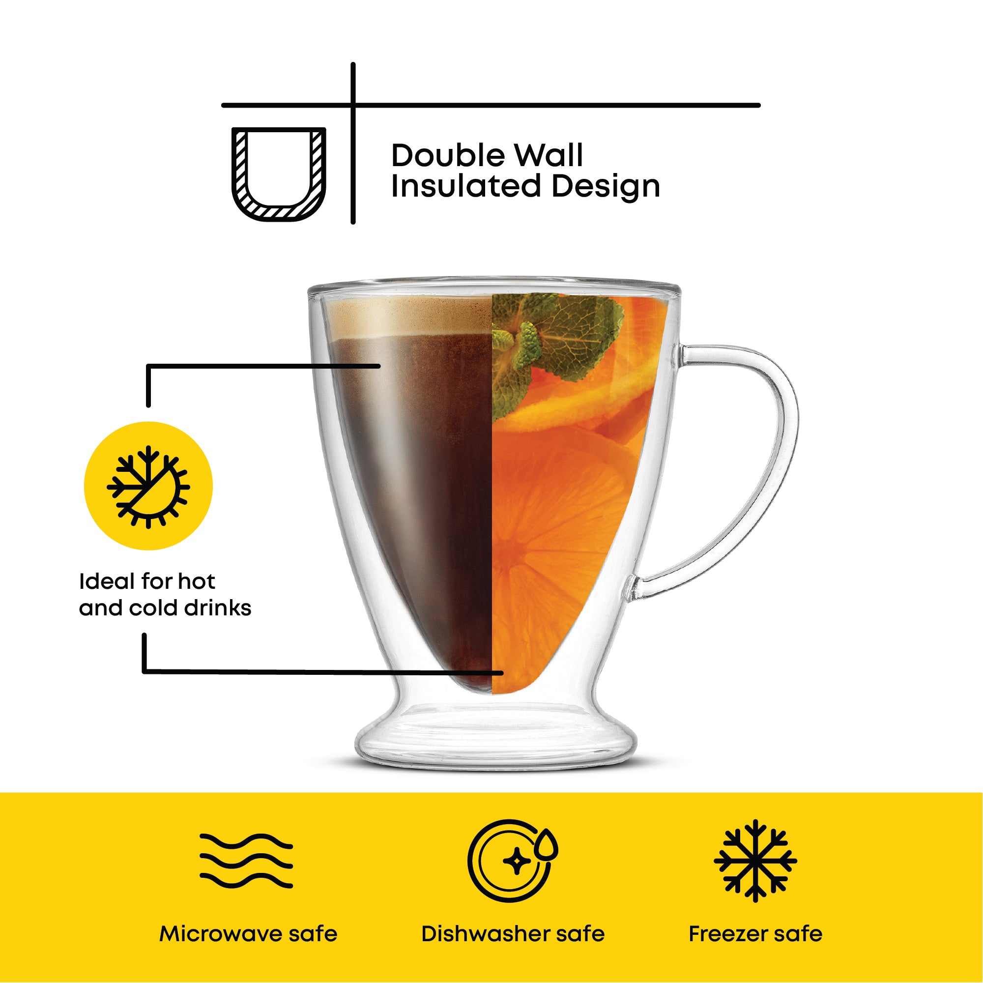 Declan Irish Double Wall Coffee Glasses