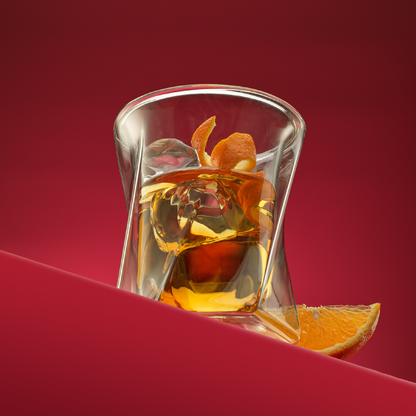 Lacey Double Wall Double Old Fashion Whiskey Glasses