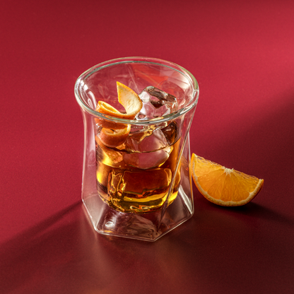 Lacey Double Wall Double Old Fashion Whiskey Glasses