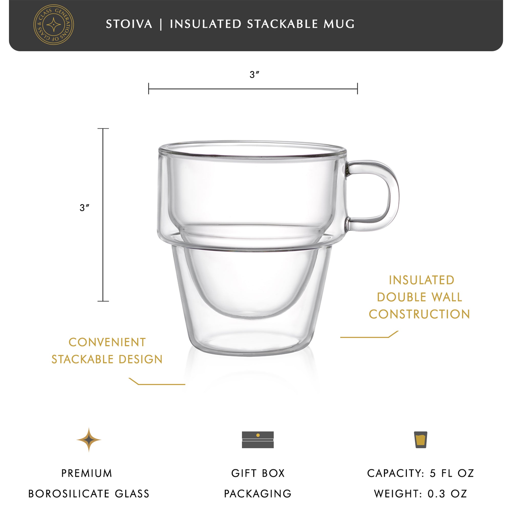 Stoiva Double Wall Espresso Glasses