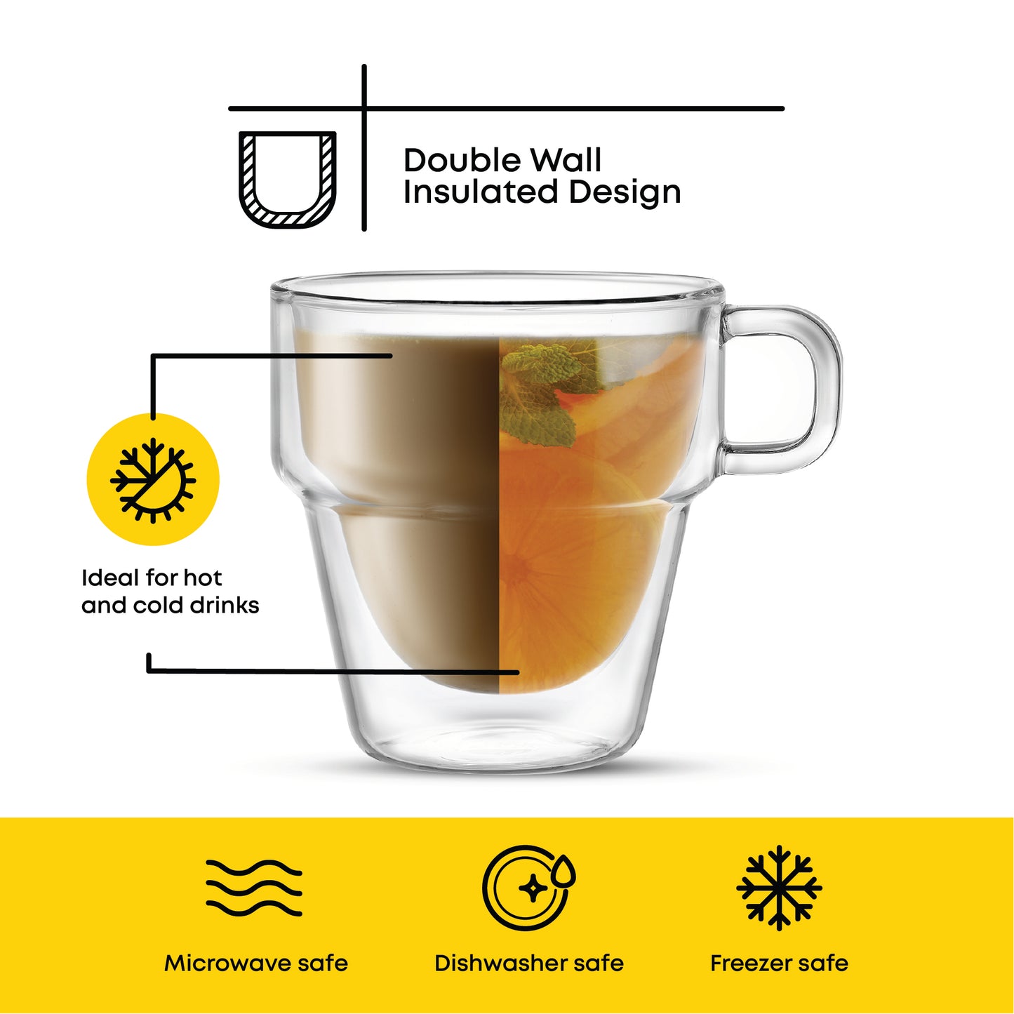 Stoiva Double Wall Glasses, 11.5 oz