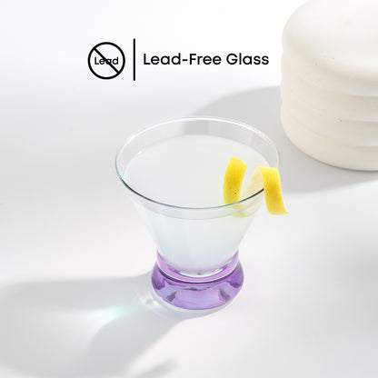 Hue Colored Stemless Martini Glasses, 7.5 oz