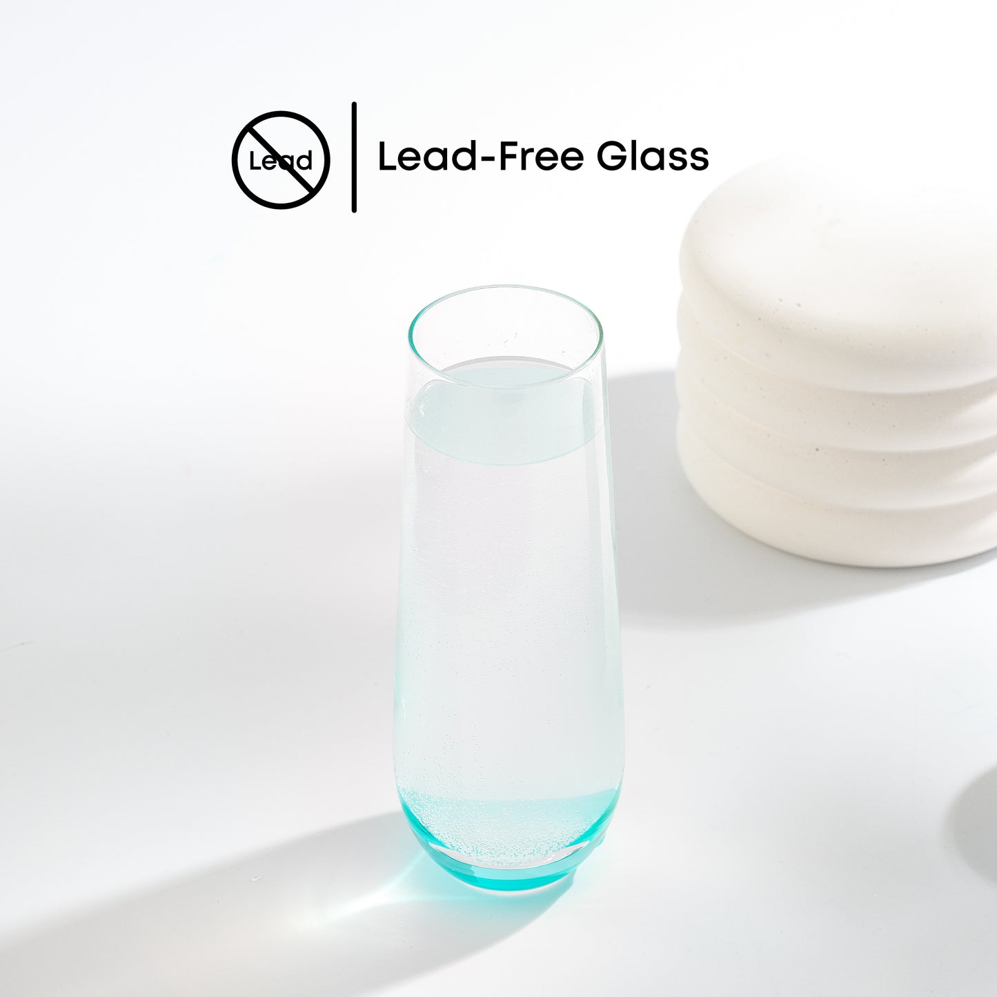 Hue Colored Stemless Champagne Flutes, 9.5 oz