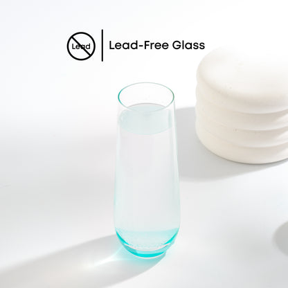 Hue Colored Stemless Champagne Flutes, 9.5 oz