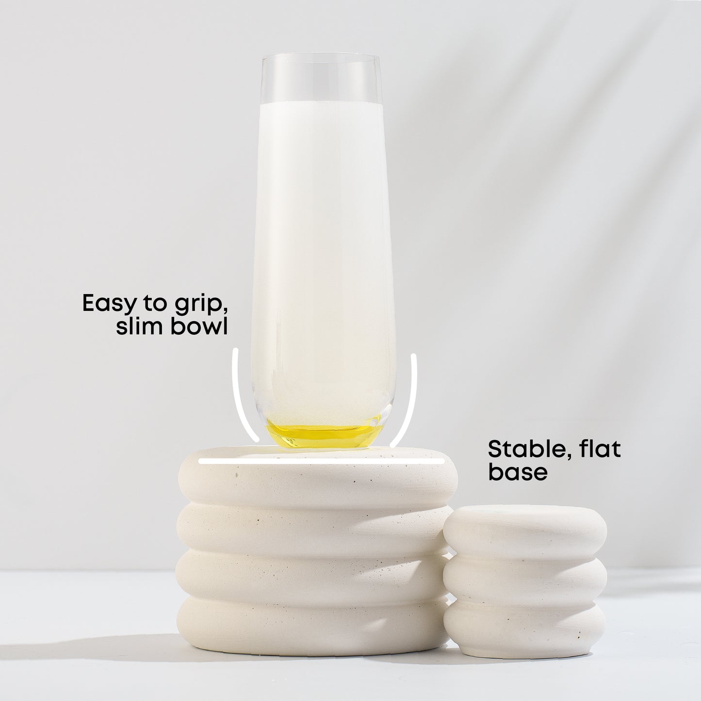 Hue Colored Stemless Champagne Flutes, 9.5 oz