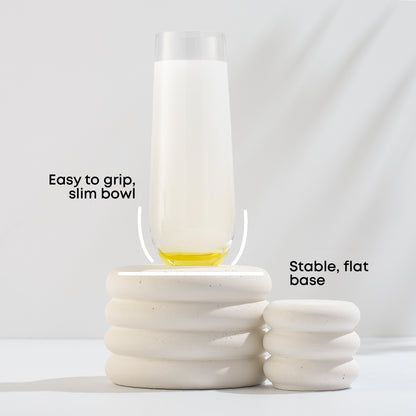 Hue Colored Stemless Champagne Flutes, 9.5 oz