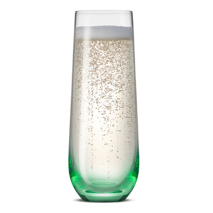 Hue Colored Stemless Champagne Flutes, 9.5 oz