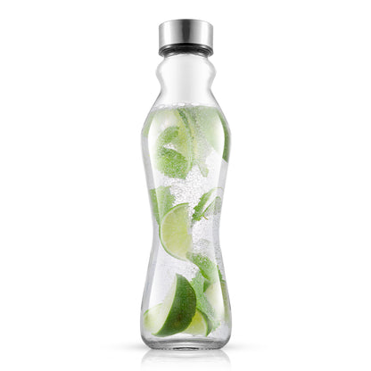 Spring Glass Water Bottles with Stainless Steel Cap