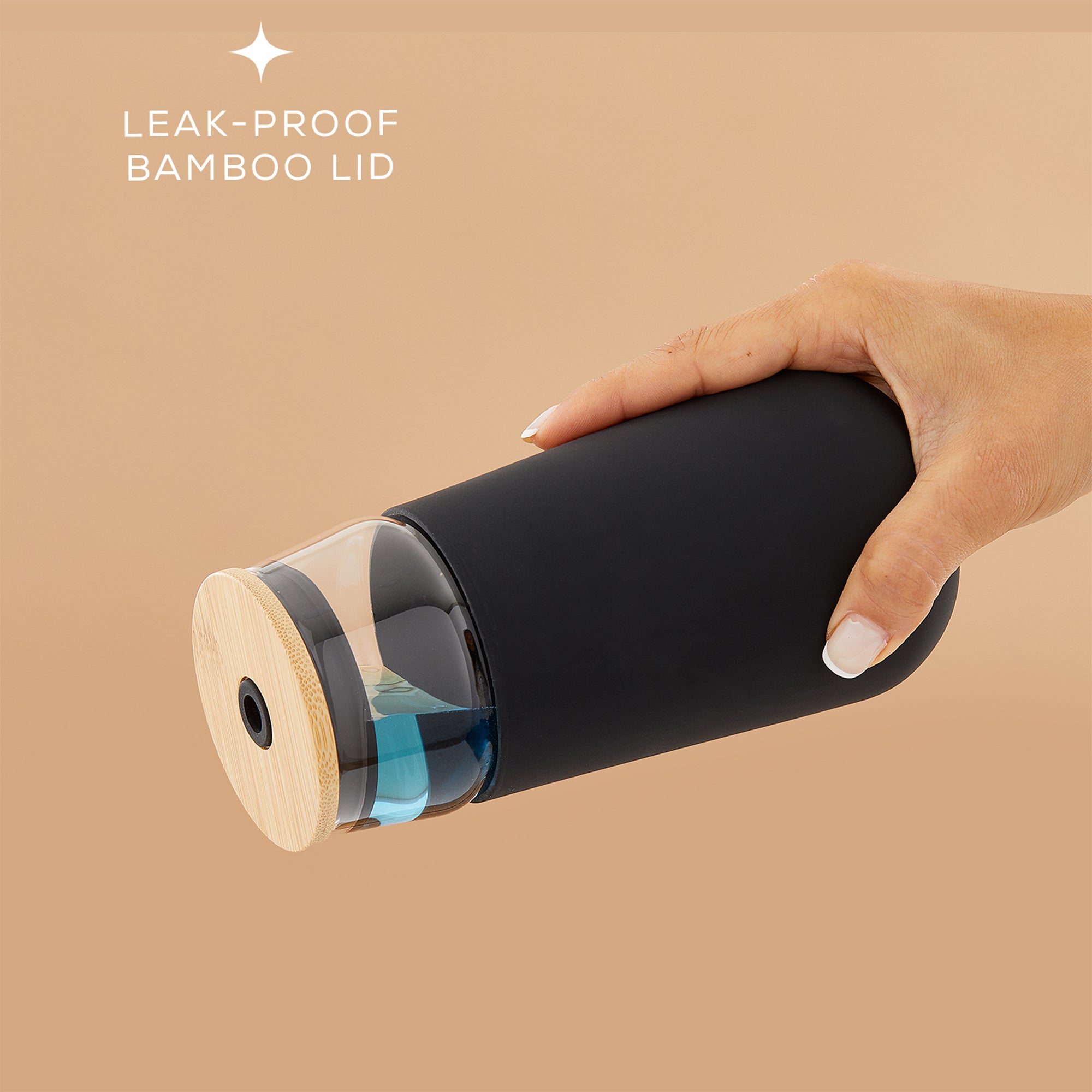 JoyJolt Tumbler with Bamboo Lid, Straw & Silicone Sleeve