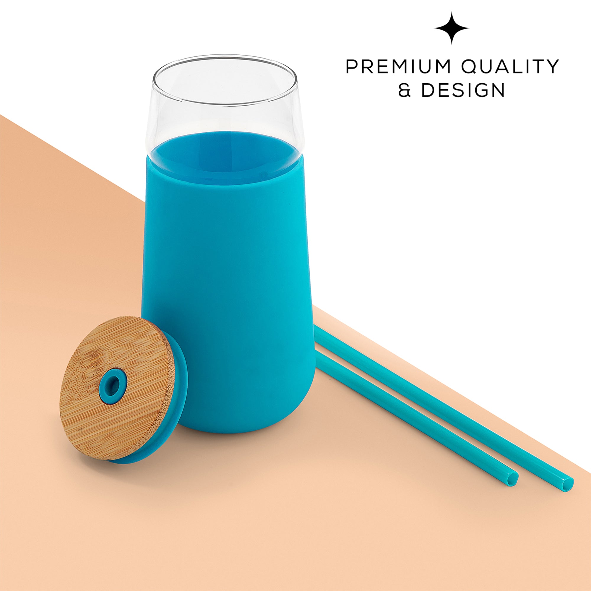 JoyJolt Tumbler with Bamboo Lid, Straw & Silicone Sleeve